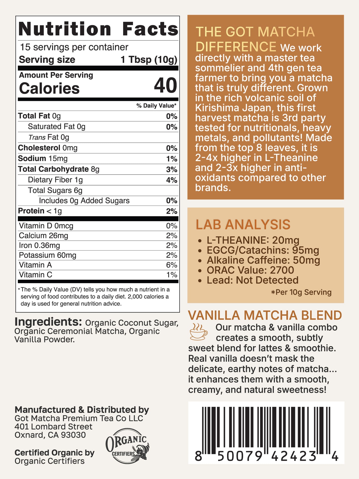 Vanilla Matcha Blend