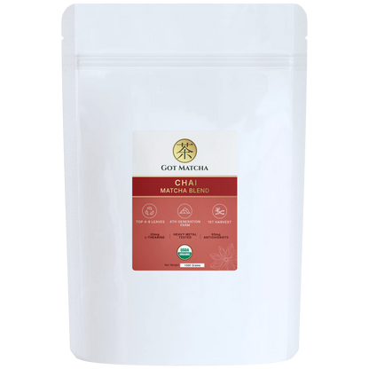 Got Matcha Chai Matcha Blend — front label, 1000g resealable pouch