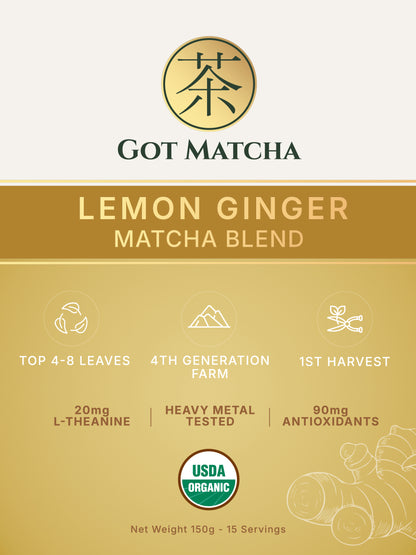 Got Matcha Lemon Ginger Matcha Blend — front label