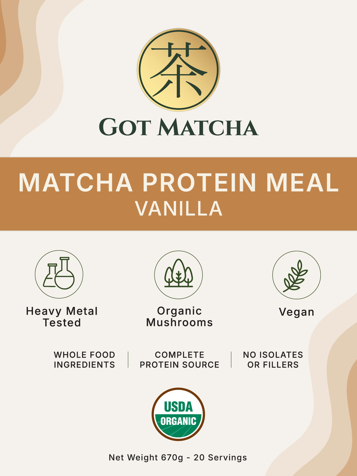 Got Matcha Matcha Protein Meal — front label