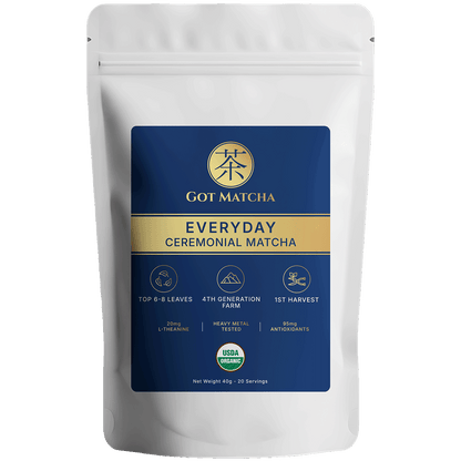 Got Matcha Organic Everyday Matcha — front label, 40g resealable pouch