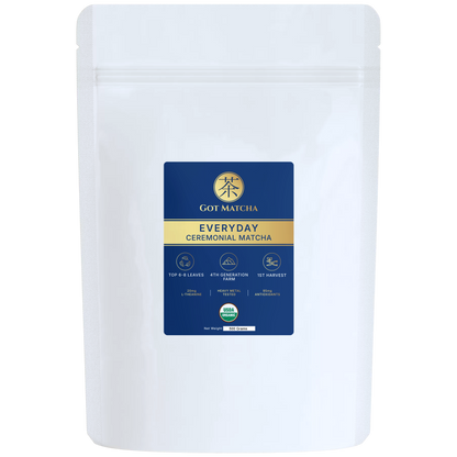 Got Matcha Organic Everyday Matcha — front label, 500g resealable pouch