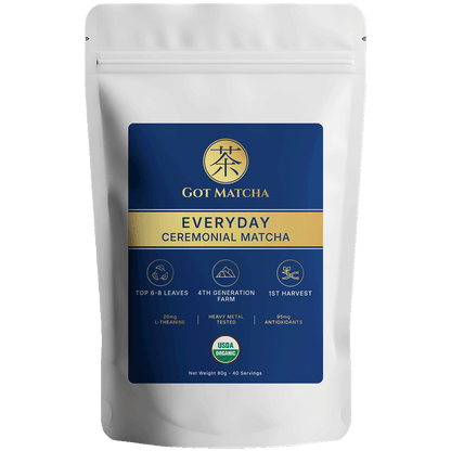 Got Matcha Organic Everyday Matcha — front label, 80g resealable pouch
