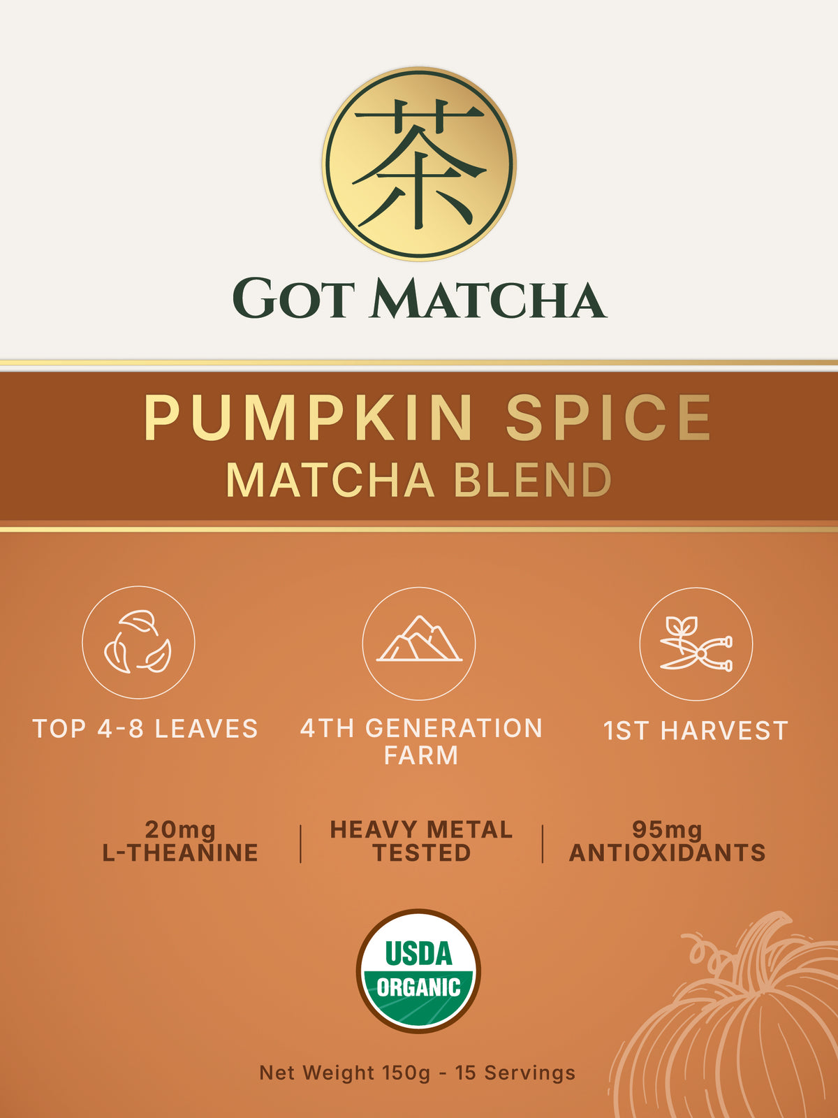 Got Matcha Pumpkin Spice Matcha Blend — front label