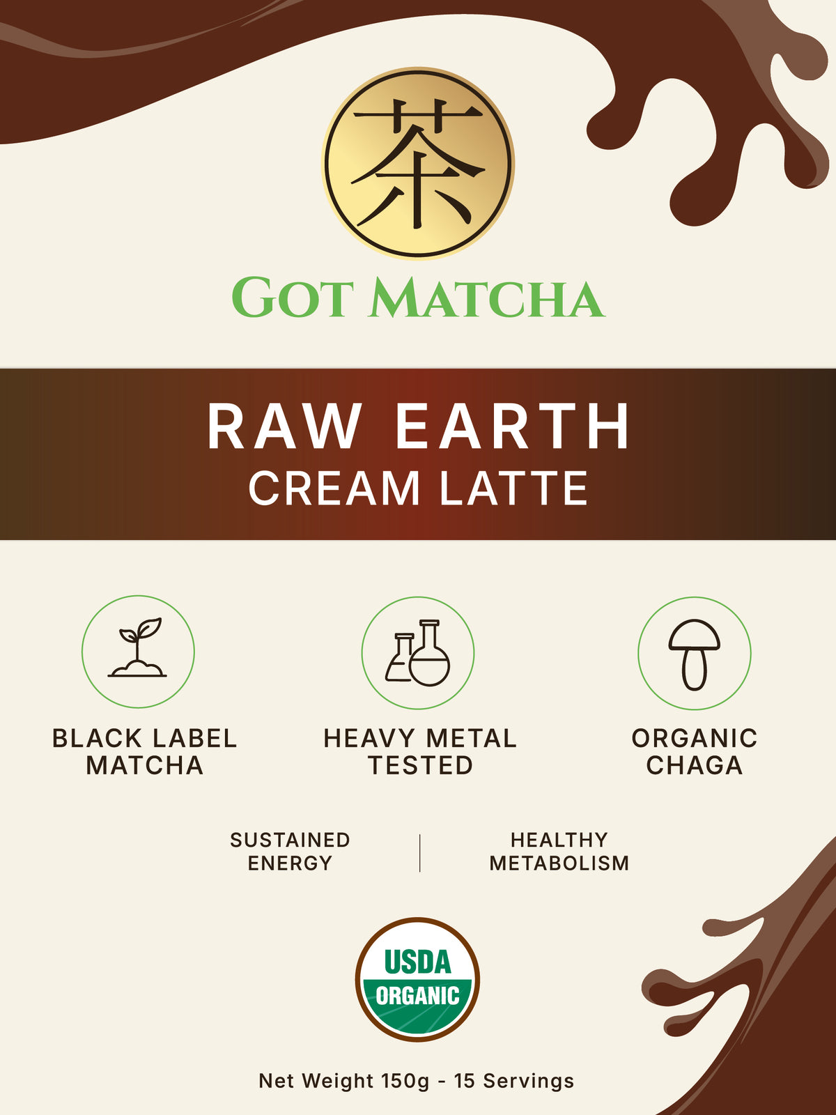 Got Matcha Raw Earth Cream Latte — front label
