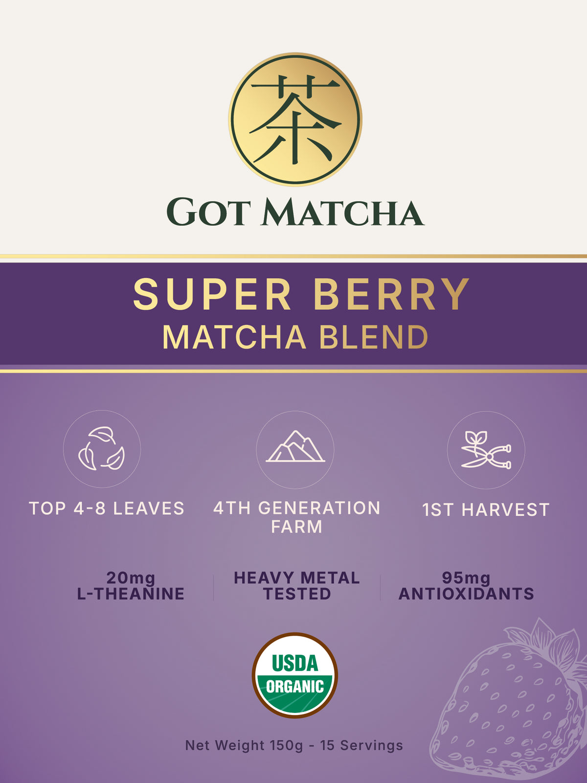 Got Matcha Super Berry Matcha Blend — front label